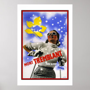 Poster vintage Impressão Mont TREMBLANT Canadá