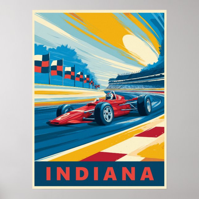 Poster Vintage Indiana Racing (Frente)