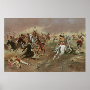 Poster Vintage Indians, para supremacia por CM Russell