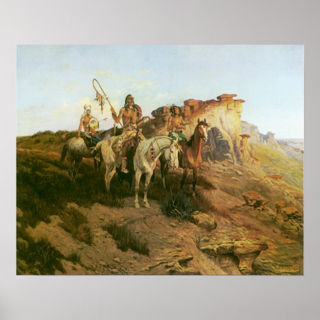 Poster Vintage Indians, Prowlers of the Prairie, Seltzer, (Frente)