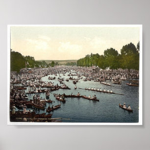 Póster Vintage Inglaterra Henley em 1890's da regata de