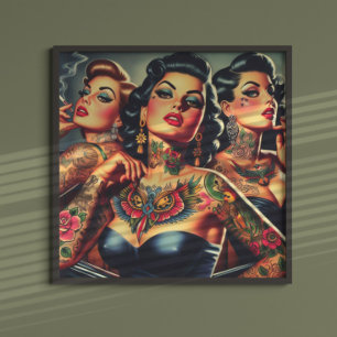 Poster Vintage Inked Girls