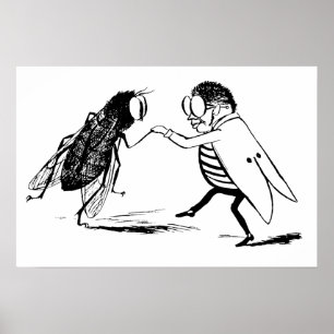 Póster Vintage Insetts Dancing; Voo de Blueba