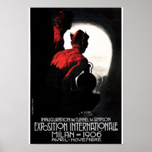 Poster Vintage INTERNACIONAL DE EXPOSIÇÃO MILAN DO Diab