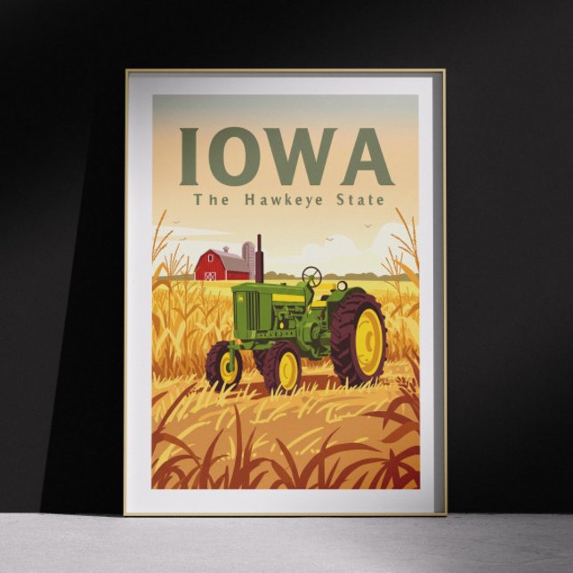 Poster Vintage Iowa (Criador carregado)