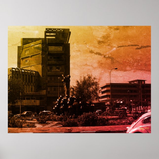 Poster Vintage Iraq baghdad fountain (Frente)