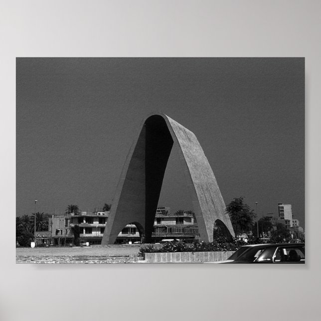 Poster Vintage Iraque Baghdad Arco Soldado Desconhecido (Frente)
