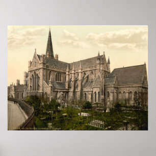 Poster Vintage Ireland, a catedral Dublin de Patrick de