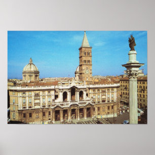 Póster Vintage Itália, Igreja de S. Maria Maggiore Roma