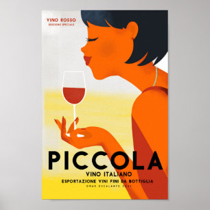 Poster vintage italian wine, vintage italy poster,