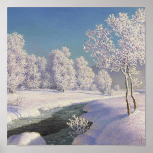 Poster Vintage Ivan Choultse Winter Morning em Engadine