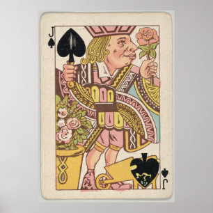 Poster Vintage Jack da ilustração do cartão de jogo da
