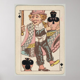 Poster Vintage Jack da ilustração do cartão de jogo do