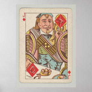 Poster Vintage Jack do cartão de jogo dos diamantes