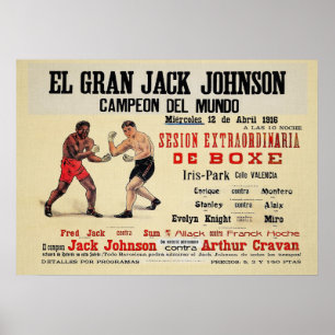 Poster Vintage Jack Johnson Arthur Cravan Fight