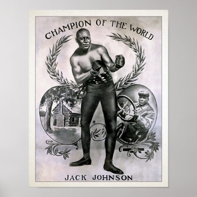 Poster Vintage Jack Johnson Champion (Frente)