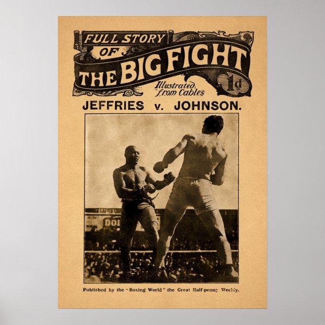 Poster Vintage Jack Johnson vs Jim Jeffries Magazine (Frente)