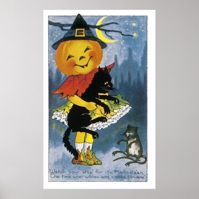 Póster Vintage Jack o' Lanterna Child (Frente)