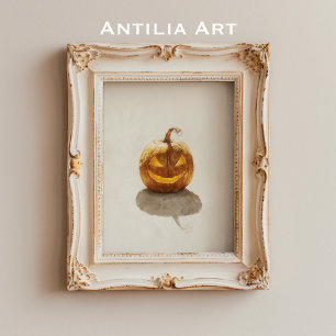 Poster Vintage Jack-o-Lanterna Pintura Jack Pumpkinhead