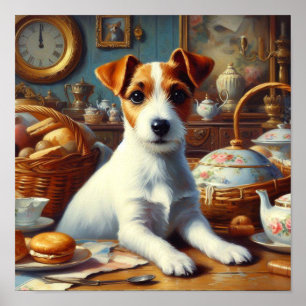 Poster Vintage Jack Russell Terrier Painting
