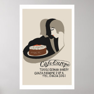 Póster Vintage japanês matchbox cobrir (Cafe Europe)