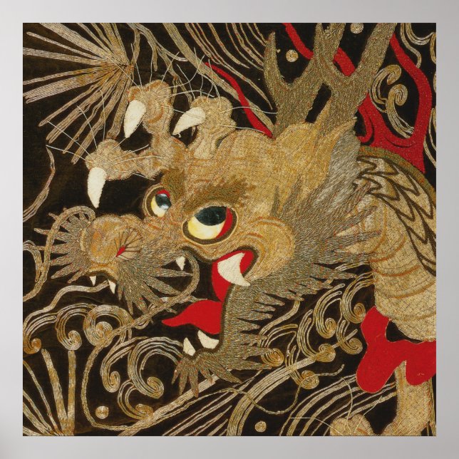 Póster Vintage Japonês Dragon (Frente)
