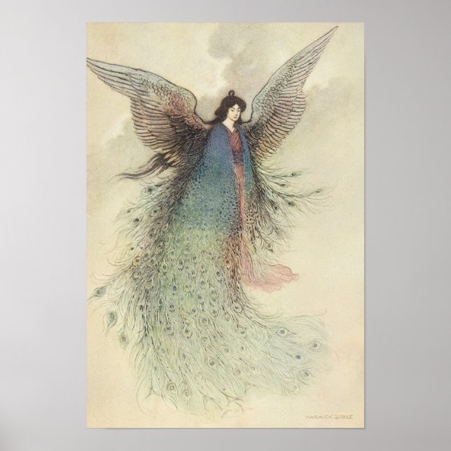 Poster Vintage Japonês Fairy Tale, The Moon Maiden (Frente)