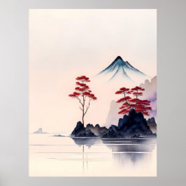 Poster Vintage Japonês Landscape Art
