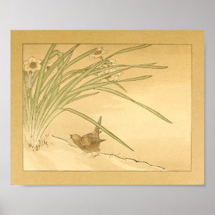 Poster Vintage Japonês Wall Art Pird