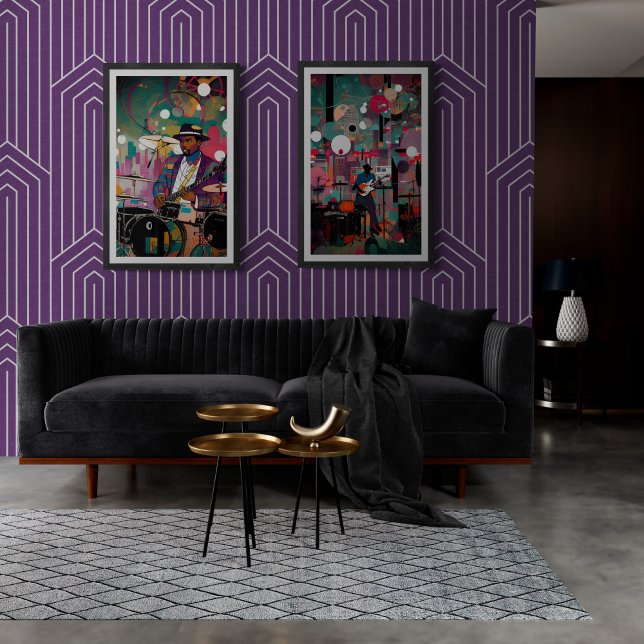 Poster Vintage Jazz Club Musical tocando Violão (Criador carregado)