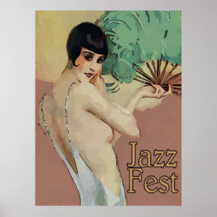 Poster Vintage Jazz Fest Singer