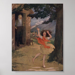Poster Vintage Johanna Spyri Heidi dos Alpes suíços