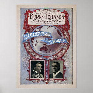 Poster Vintage Johnson Burns Luta Contra Souvenir