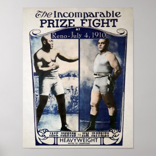 Poster Vintage Johnson VS Jeffries Prêmio de Guerra