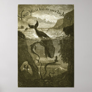 Poster Vintage Jules Verne 20.000 Leagues.