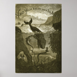 Poster Vintage Jules Verne 20.000 Leagues...