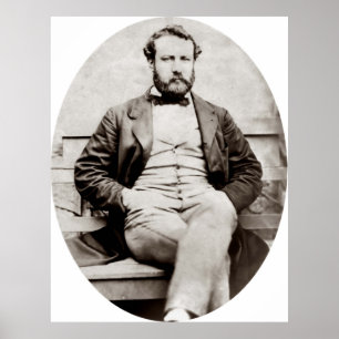 Poster Vintage Jules Verne - Foto Retrato