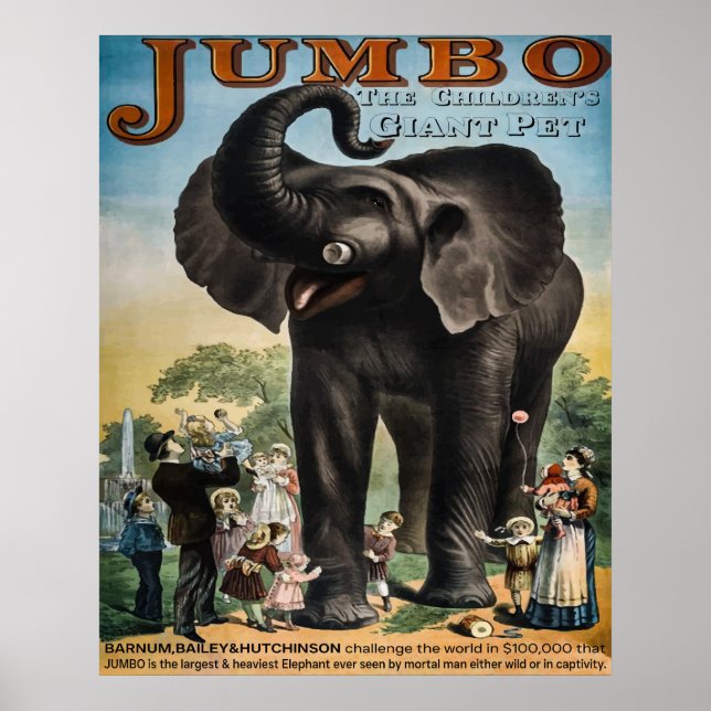 Poster Vintage Jumbo Circus Advertisement (Frente)