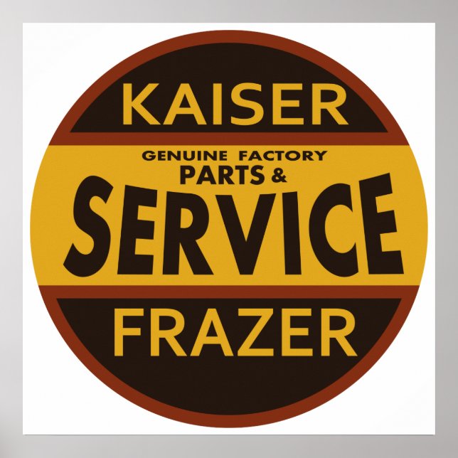 Póster Vintage Kaiser Frazer - placa de serviço (Frente)