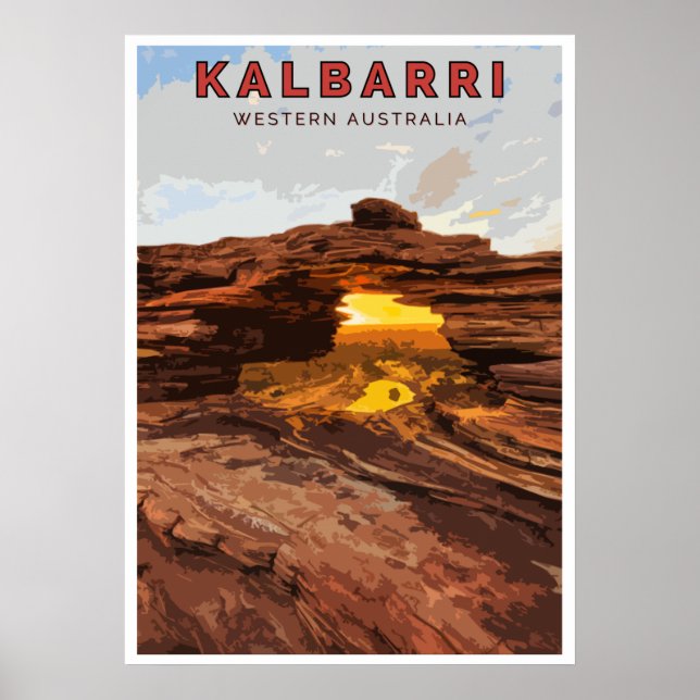 Poster vintage - Kalbarri, Austrália Ocidental (Frente)