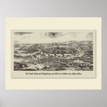 Vintage Karte Österreich | Wien Umgebung 1683