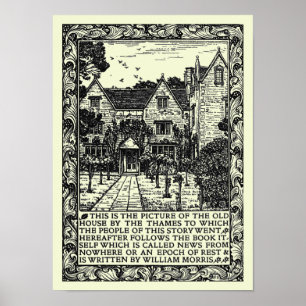 Poster Vintage Kelmscott Manor por William Morris