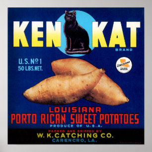 Poster Vintage Ken Kat Porto Rican Sweet Potates