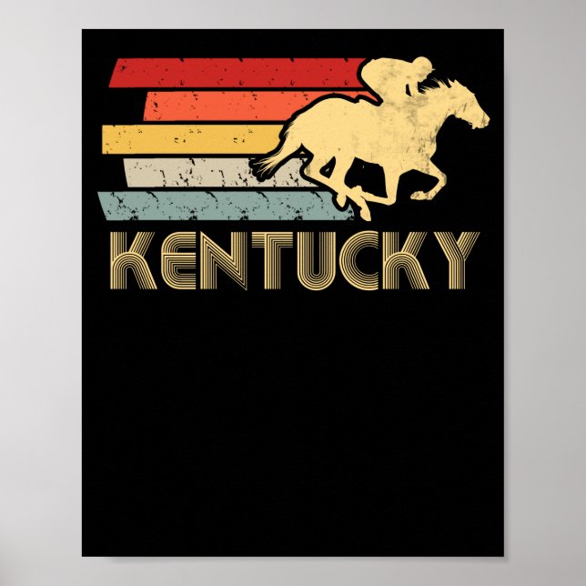Poster Vintage Kentucky Retro Horse Racing Derby (Frente)