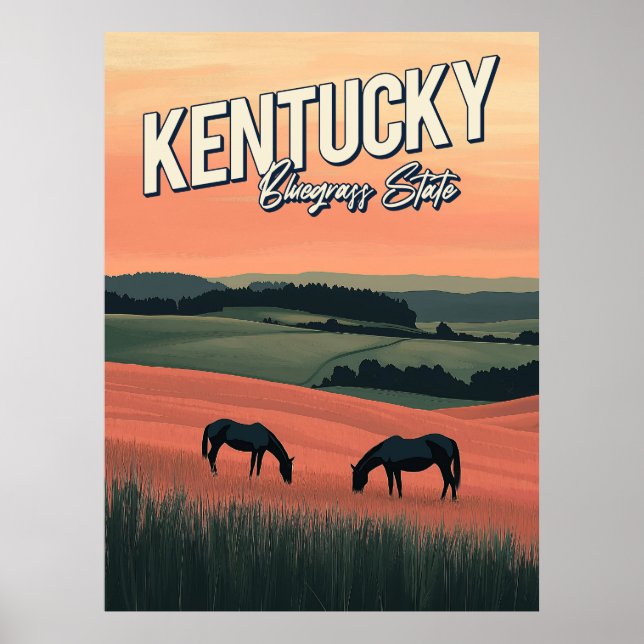 Poster Vintage Kentucky Viagem (Frente)