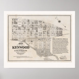 Poster Vintage Kenwood California Map