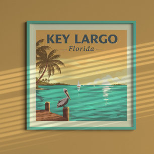 Poster Vintage Key Largo Florida