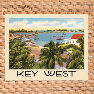 Poster Vintage Key West Florida Harbor
