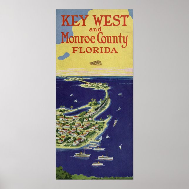 Poster Vintage Key West Monroe County Florida (Frente)