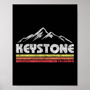 Poster Vintage Keystone Colorado Retro Mountain Bike Skii